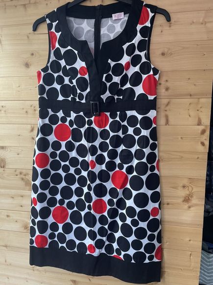 Dresses & Skirts - Libra Women’s Black White & Red Dress Knee Length UK Size 12 VGC